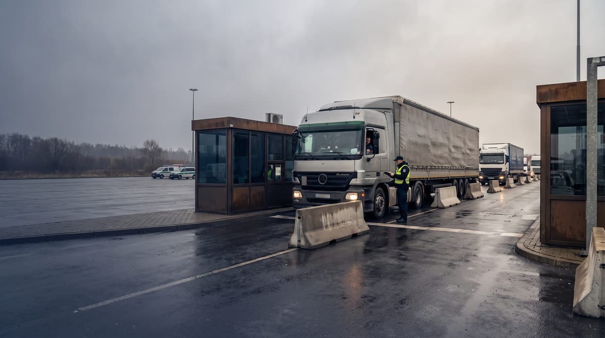 Kamion na graničnom prelazu tokom carinske kontrole